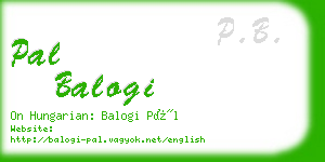 pal balogi business card
